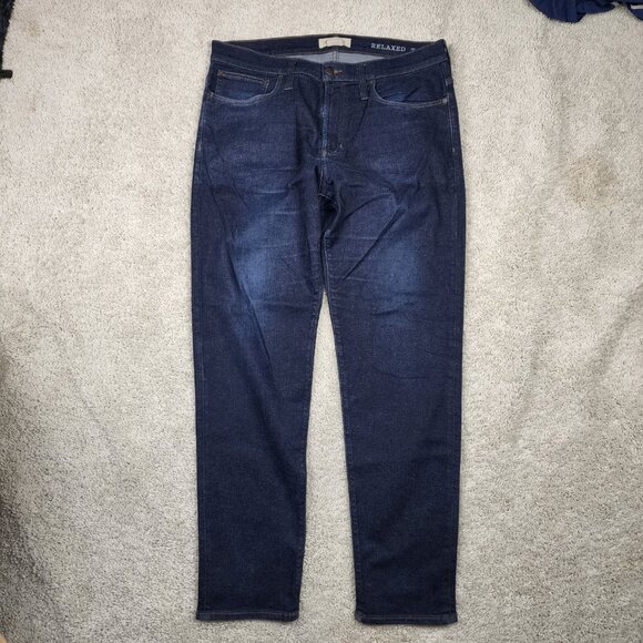 Madewell Men's Jeans 36 X 34 Blue Relaxed Taper Medium Wash Faded USA Authentic - Picture 2 of 9